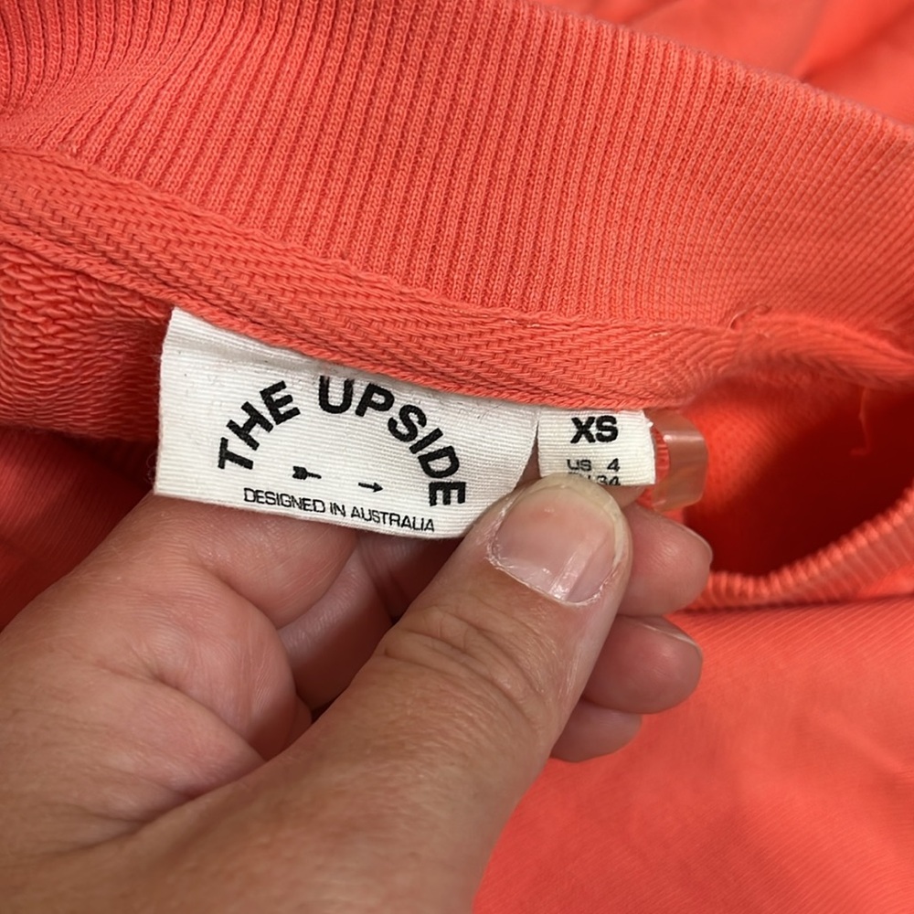 The Upside Coral & Yellow Embroidered Logo Pullover Sweatshirt XS - Picture 6 of 9